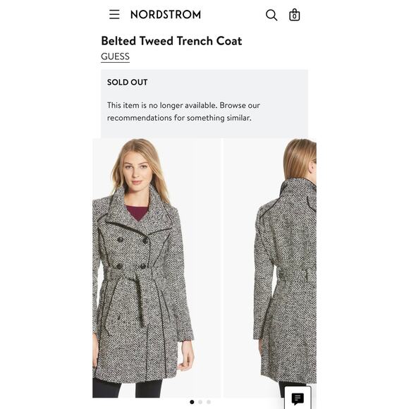 GUESS Houndstooth Black & White Button Up Coat – Medium - Picture 15 of 15